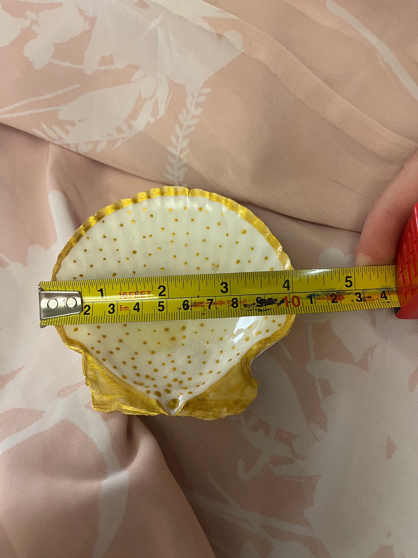 Scallop shell- gold and white - mini ring dishes