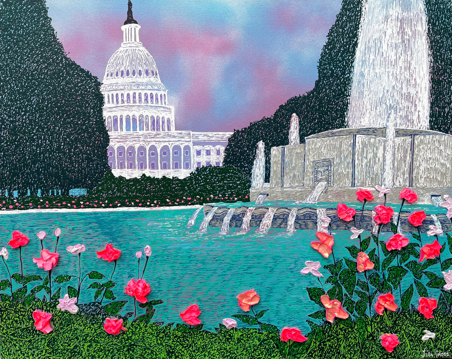 Capitol Building with Fountain 8x10 print