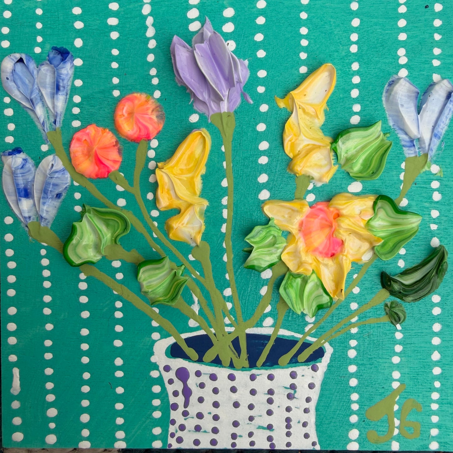 Floral on mint background 4x4 (1)
