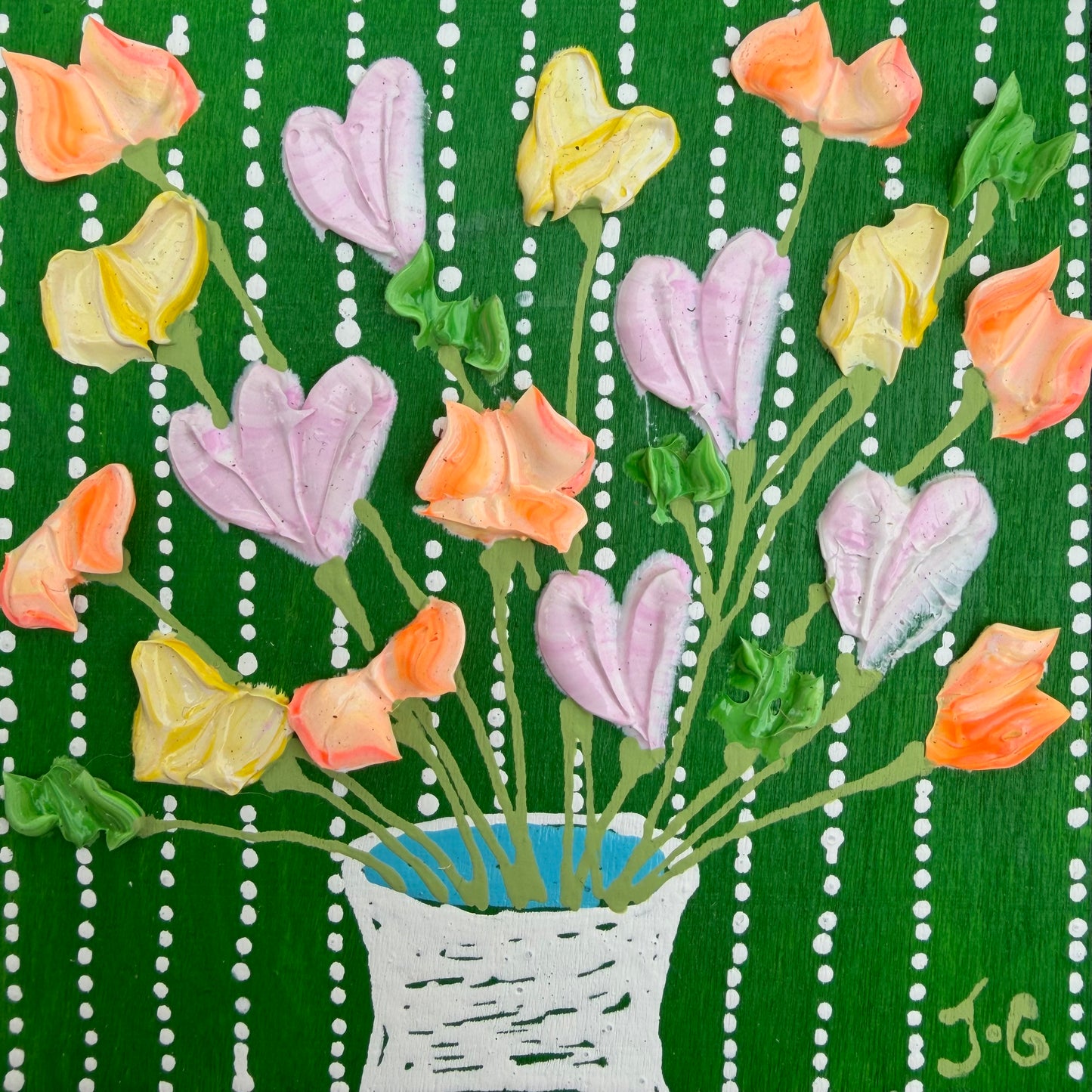 Floral on green background 4x4 (3)