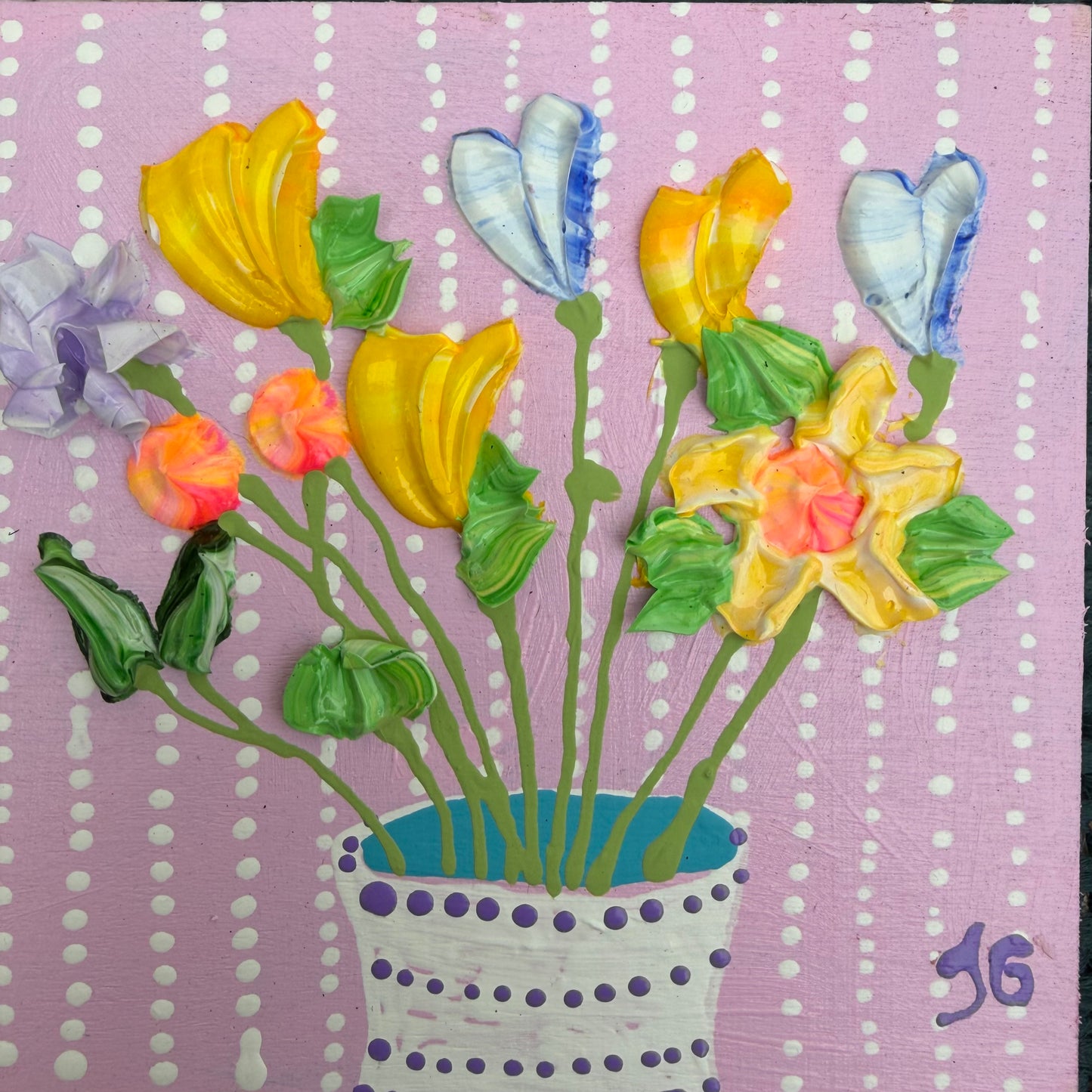 Floral on pink background 4x4 (2)