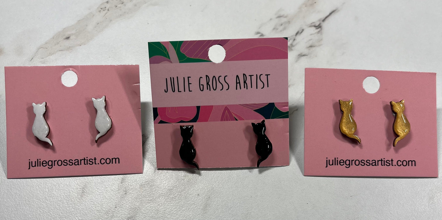 Cat earrings- studs
