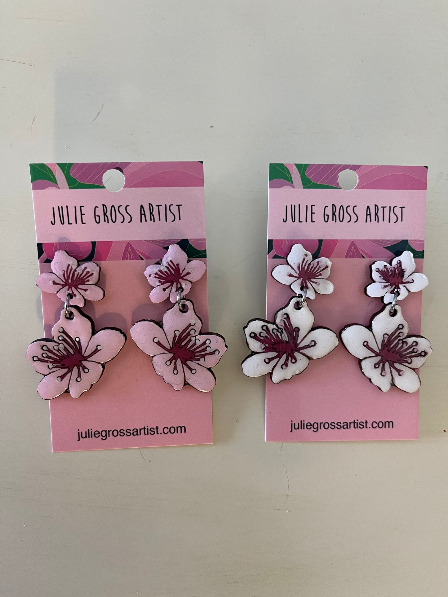 Double Cherry Blossom Earrings (Medium size)