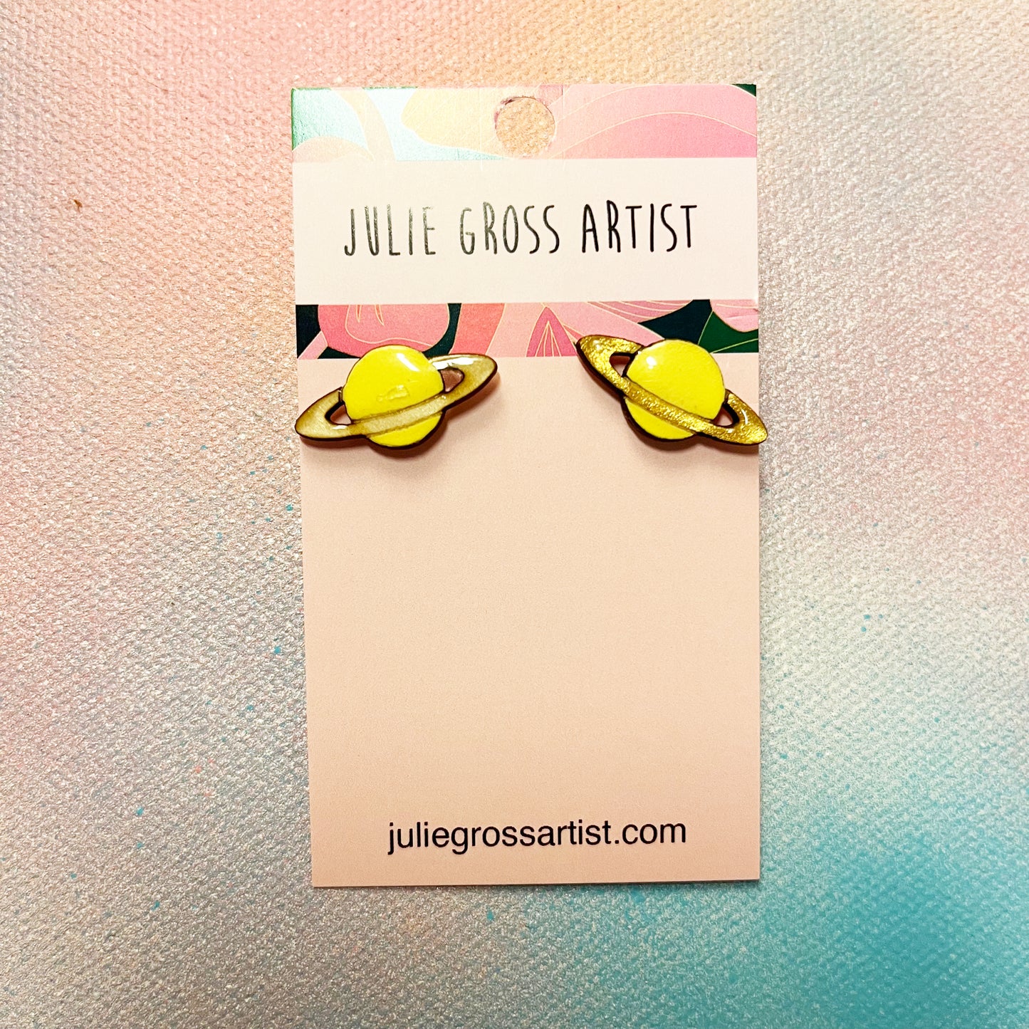 Small post earrings - Saturn