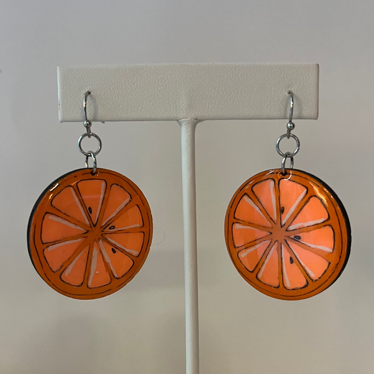 Orange citrus earrings