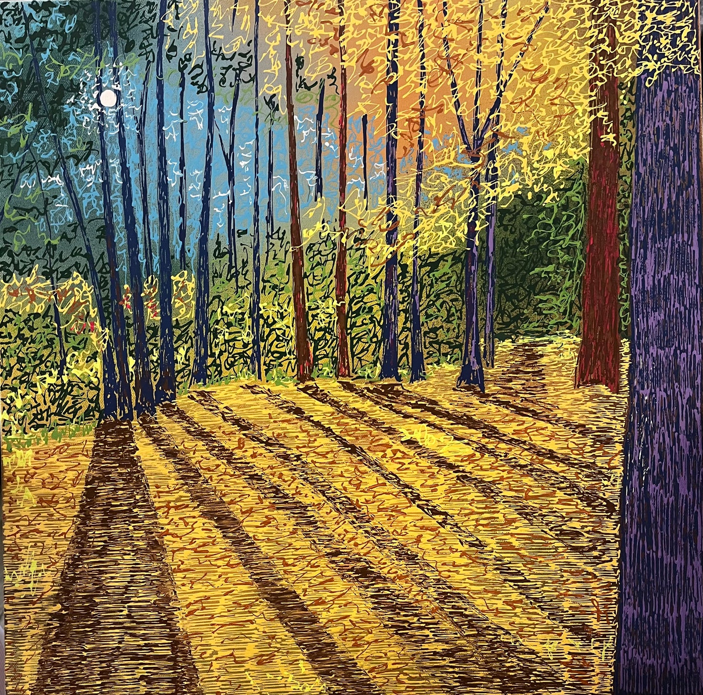 Yellow Fall- Original Acrylic Painting on canvas 20x20