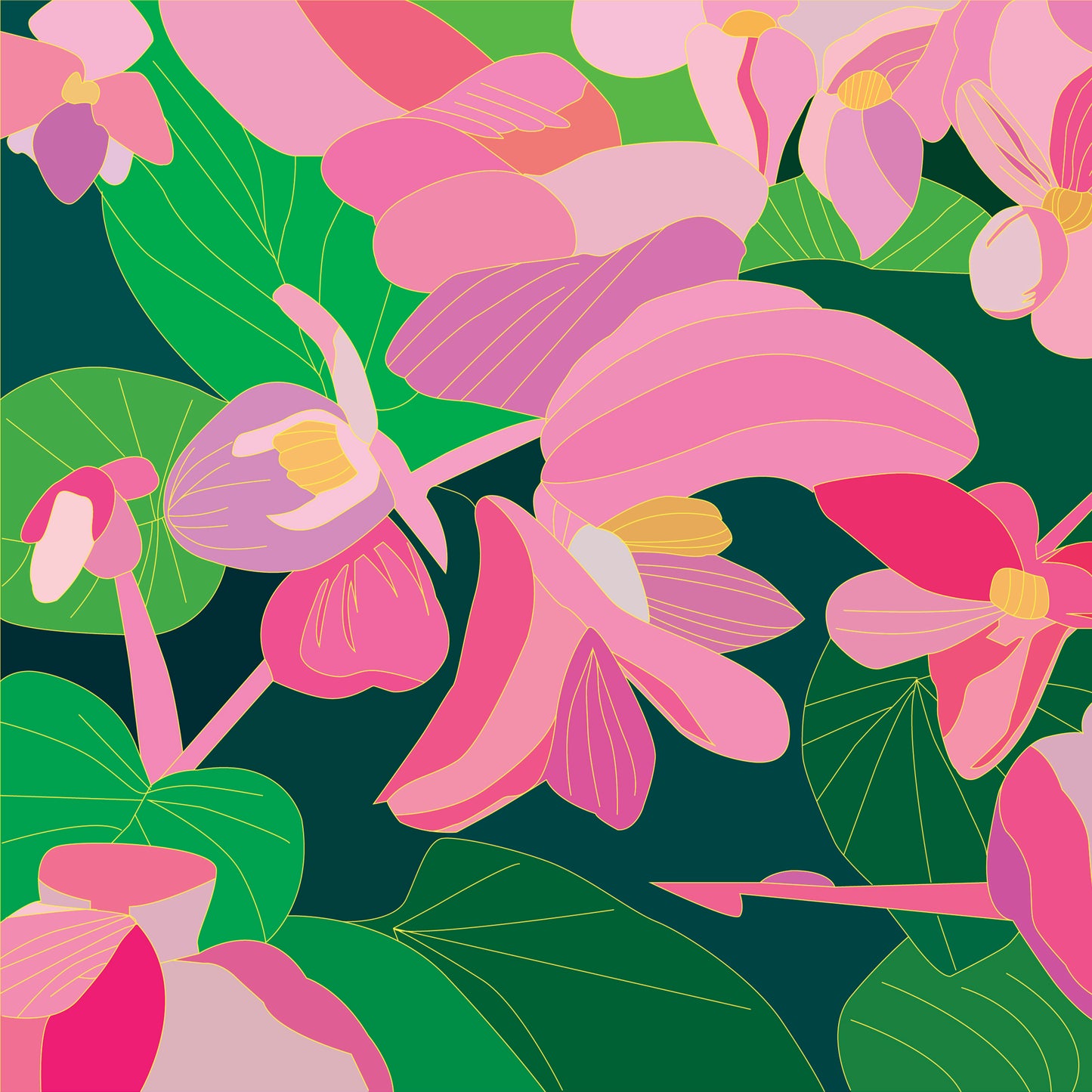 Pink Floral Print- 8x8