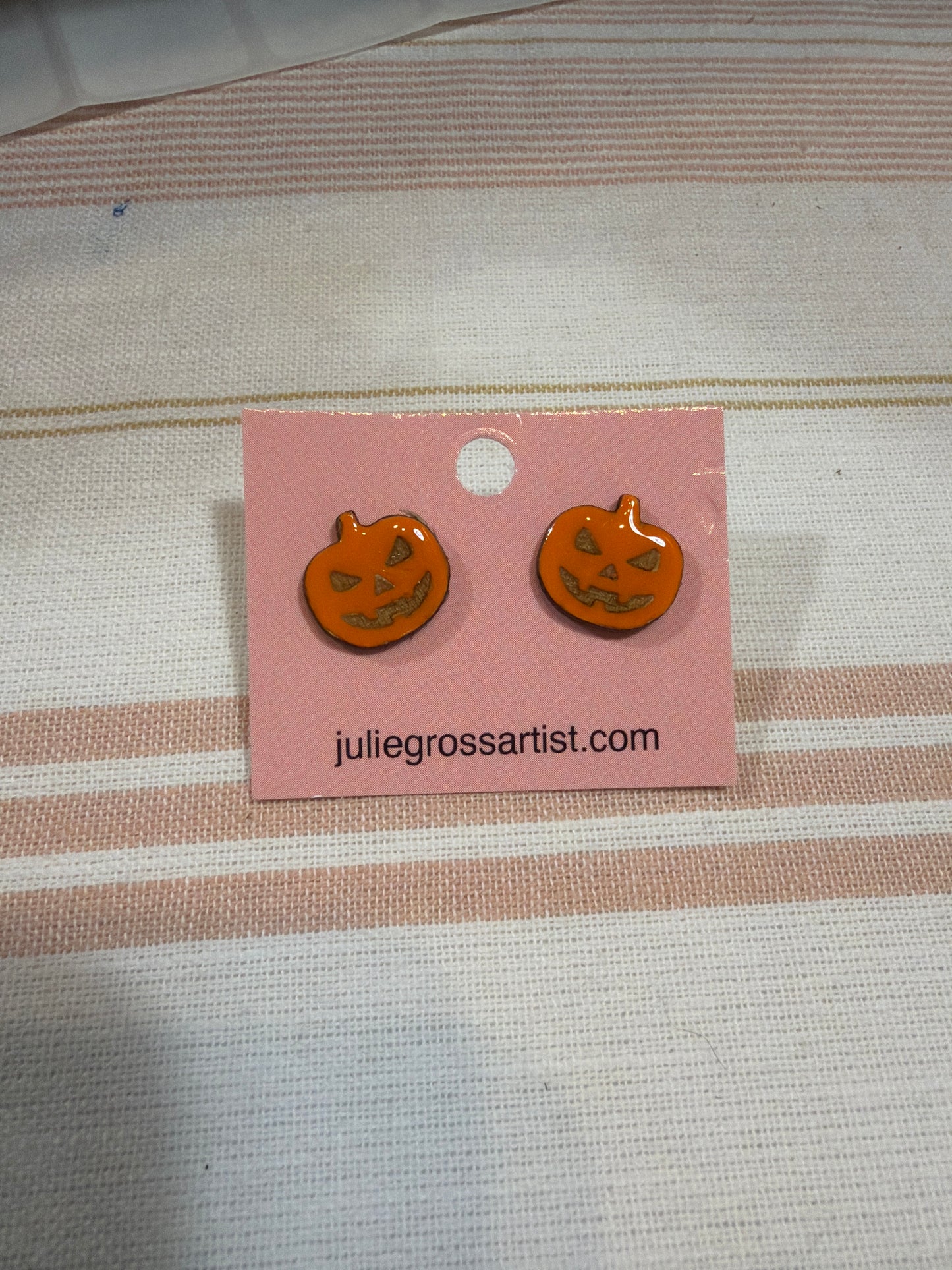 Halloween jack o lantern earrings