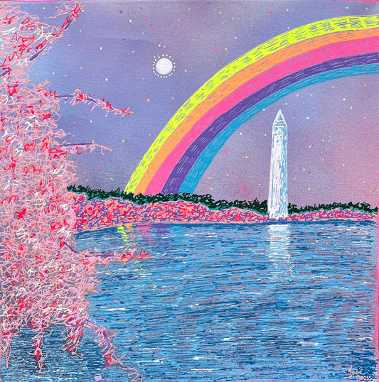 Pink Washington Monument 8x8 print