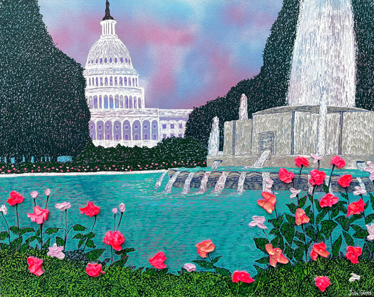 Capitol Building with Fountain 8x10 print