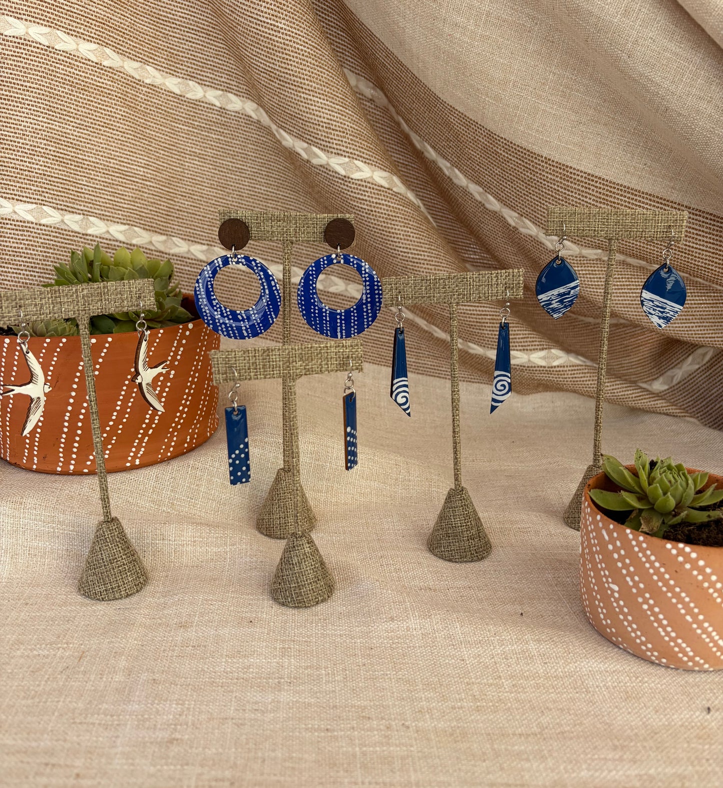 Small dangly swallow earrings