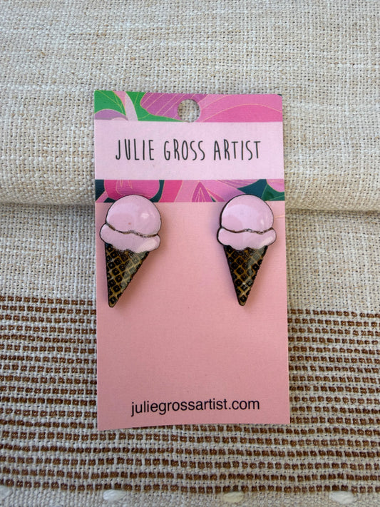 Ice cream earrings- stud earrings