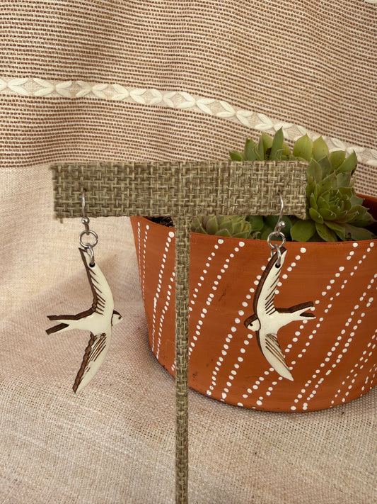 Small dangly swallow earrings