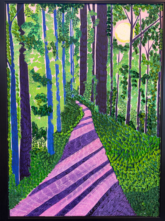 Forest Path- Texture- 28x5 x 37.5 framed