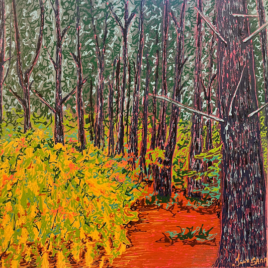 Deep Fall Color- Original Acrylic Painting on canvas 14x14
