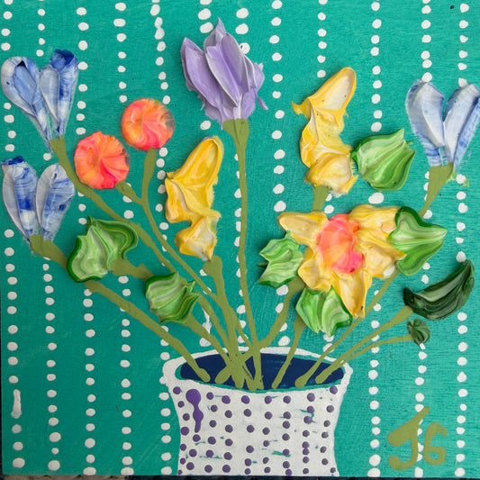 Floral on mint background 4x4 (1)