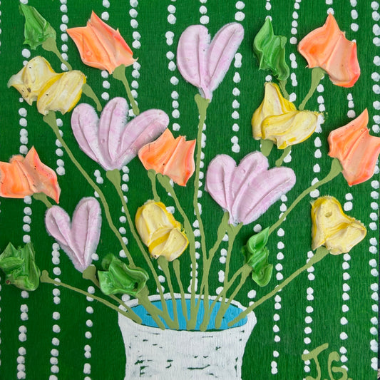 Floral on green background 4x4 (1)