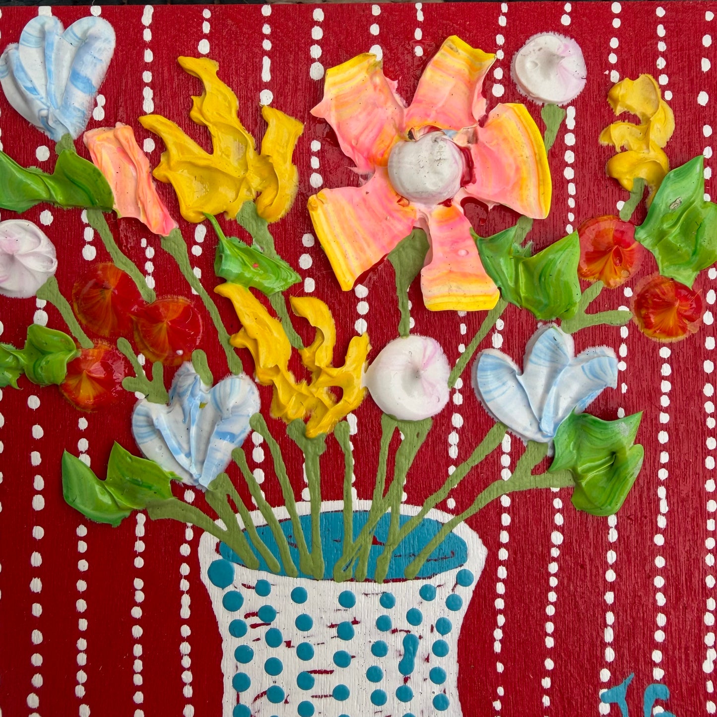 Floral on red background 4x4 (1)