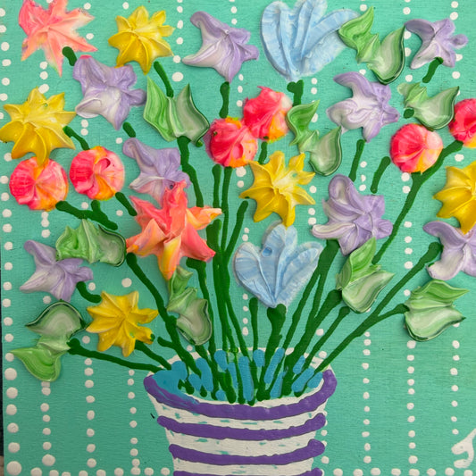Floral on mint background 4x4 (3)