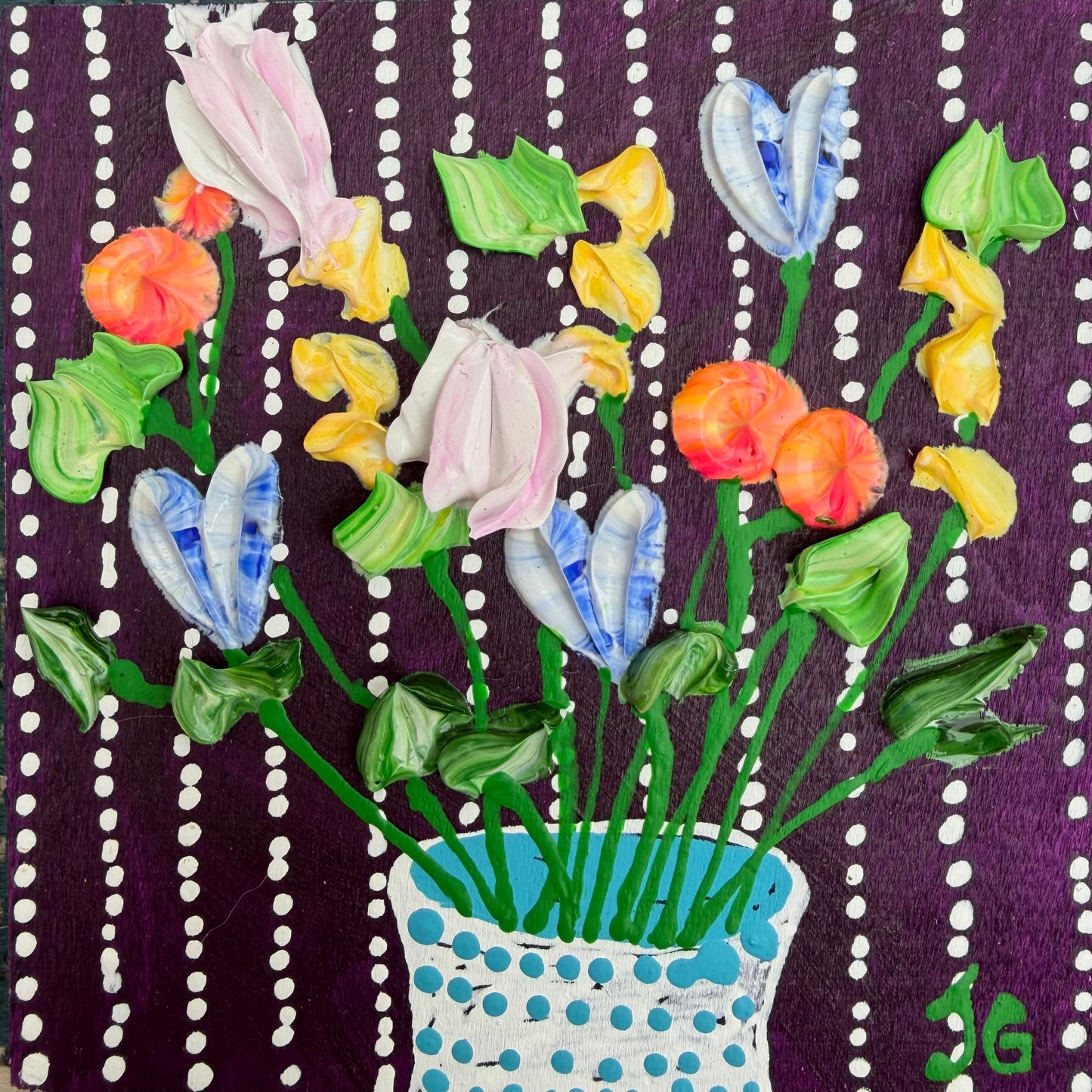 Floral on dark purple background 4x4 (2)