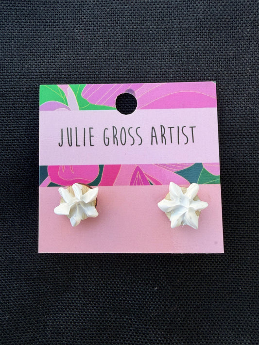 White 3d paint earrings #2