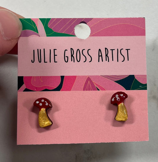 Small Mushroom Post Earrings