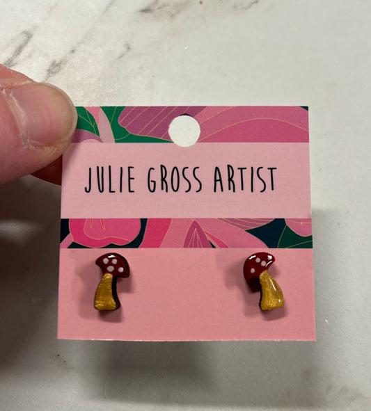 Mushroom earrings- studs