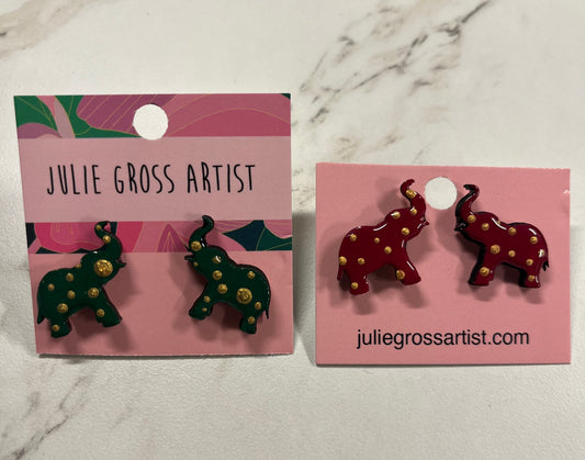 Elephant stud earrings
