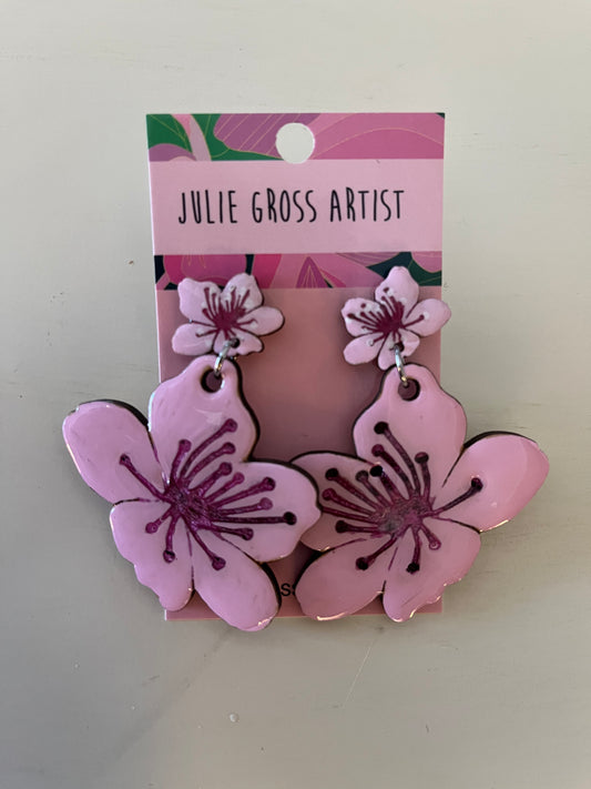 Double Cherry Blossoms Earrings (Large)