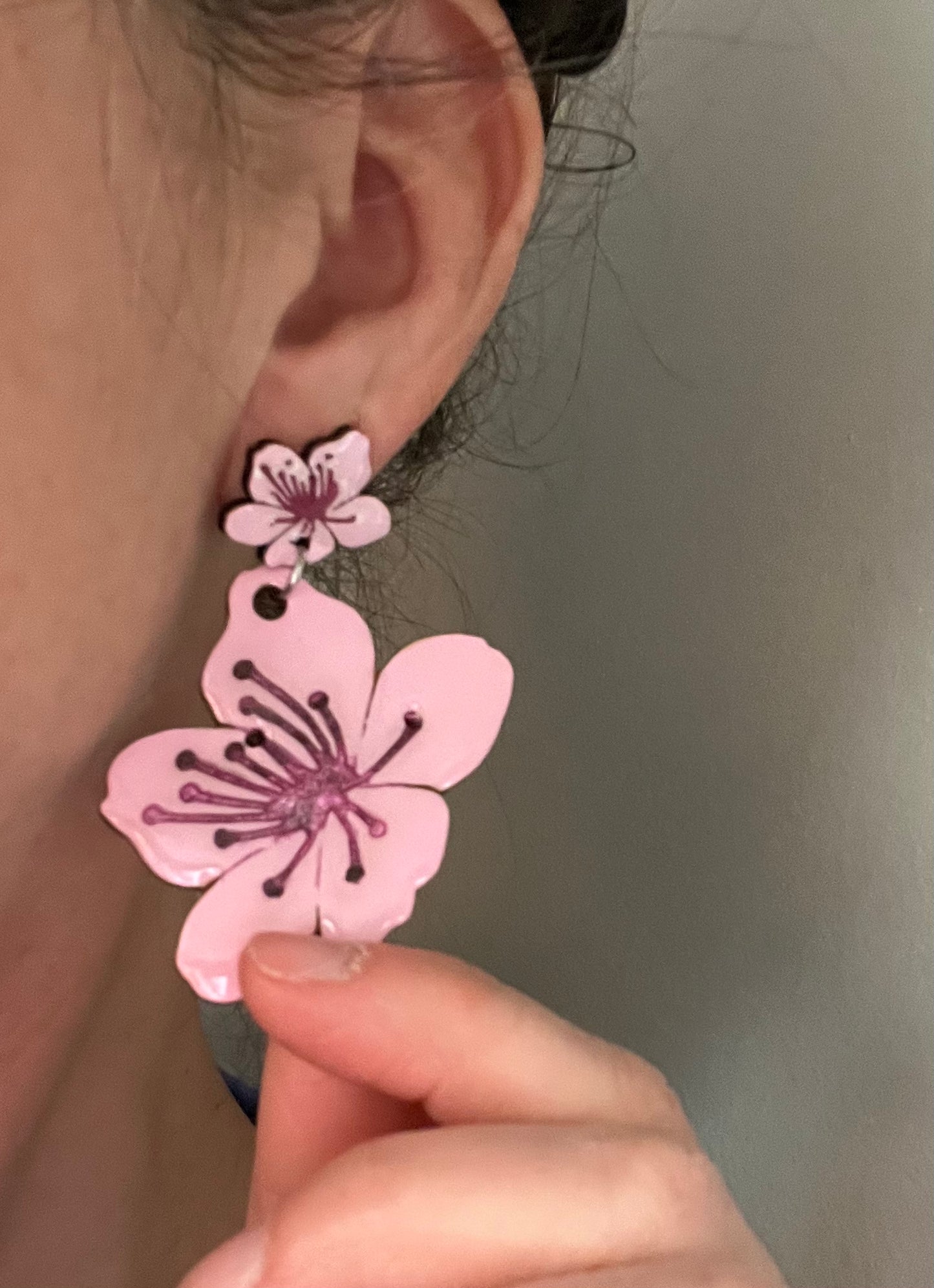 Double Cherry Blossoms Earrings (Large)