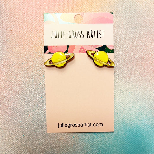 Small post earrings - Saturn
