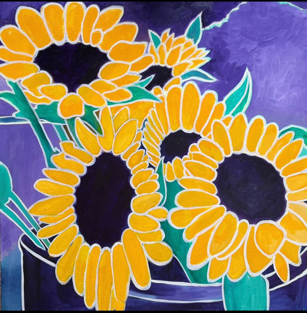 Sunflowers - 30x30 Original Oil Painting