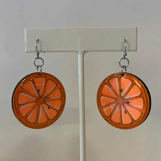 Orange citrus earrings