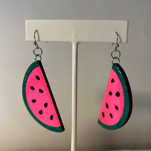 Large watermelon earrings