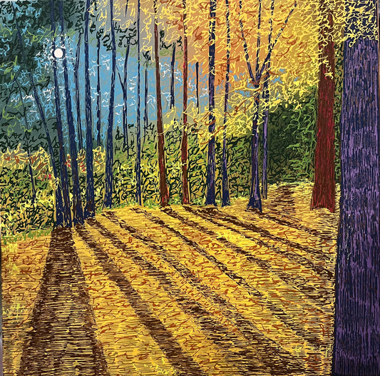 Yellow Fall- Original Acrylic Painting on canvas 20x20