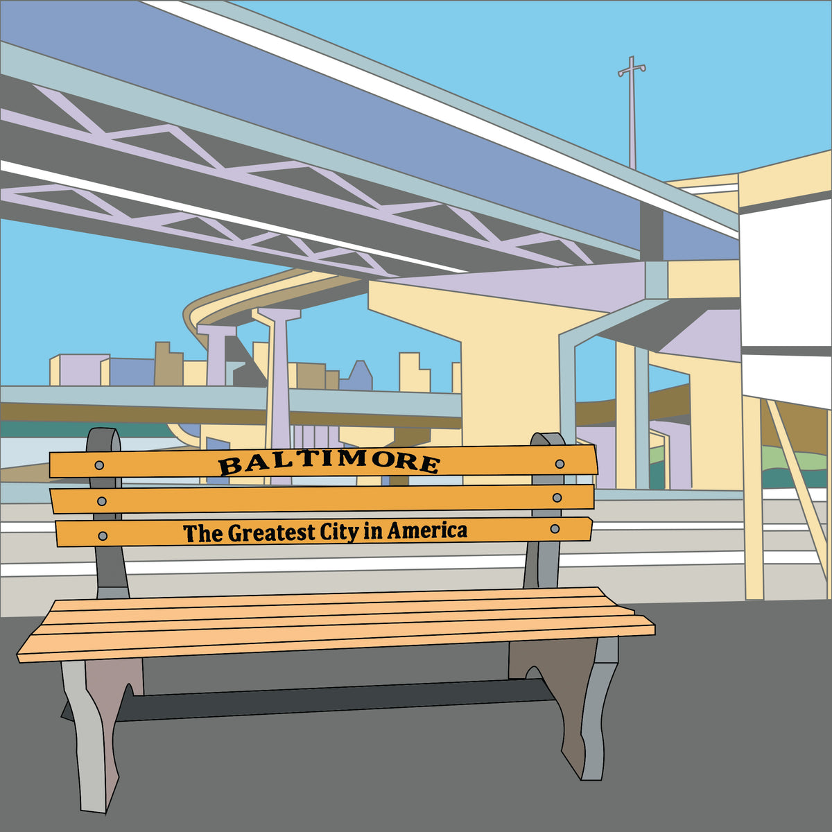 Baltimore Bench- 8x8 Print