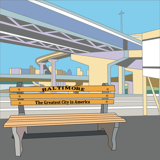Baltimore Bench- 8x8 Print