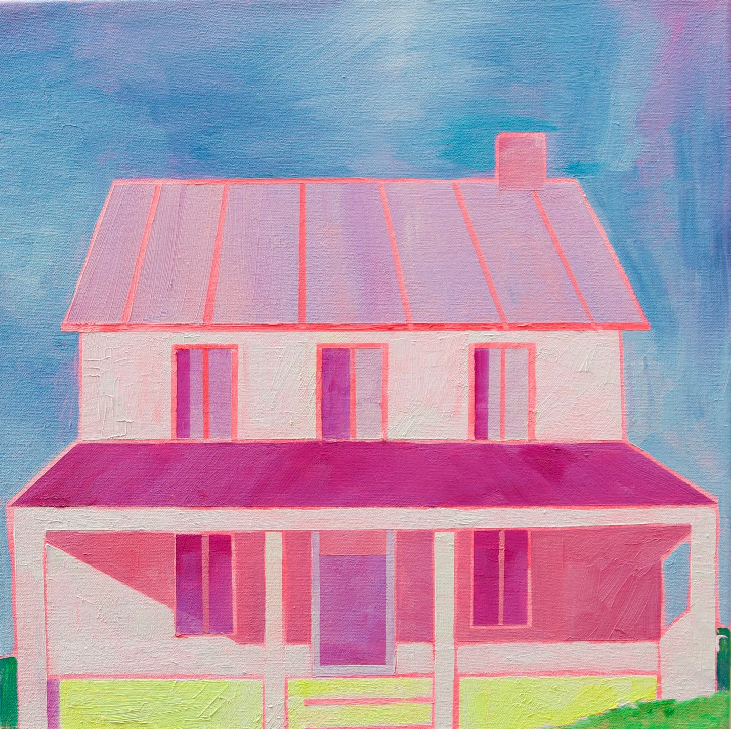 Pink Farmhouse 1- 8x8 print