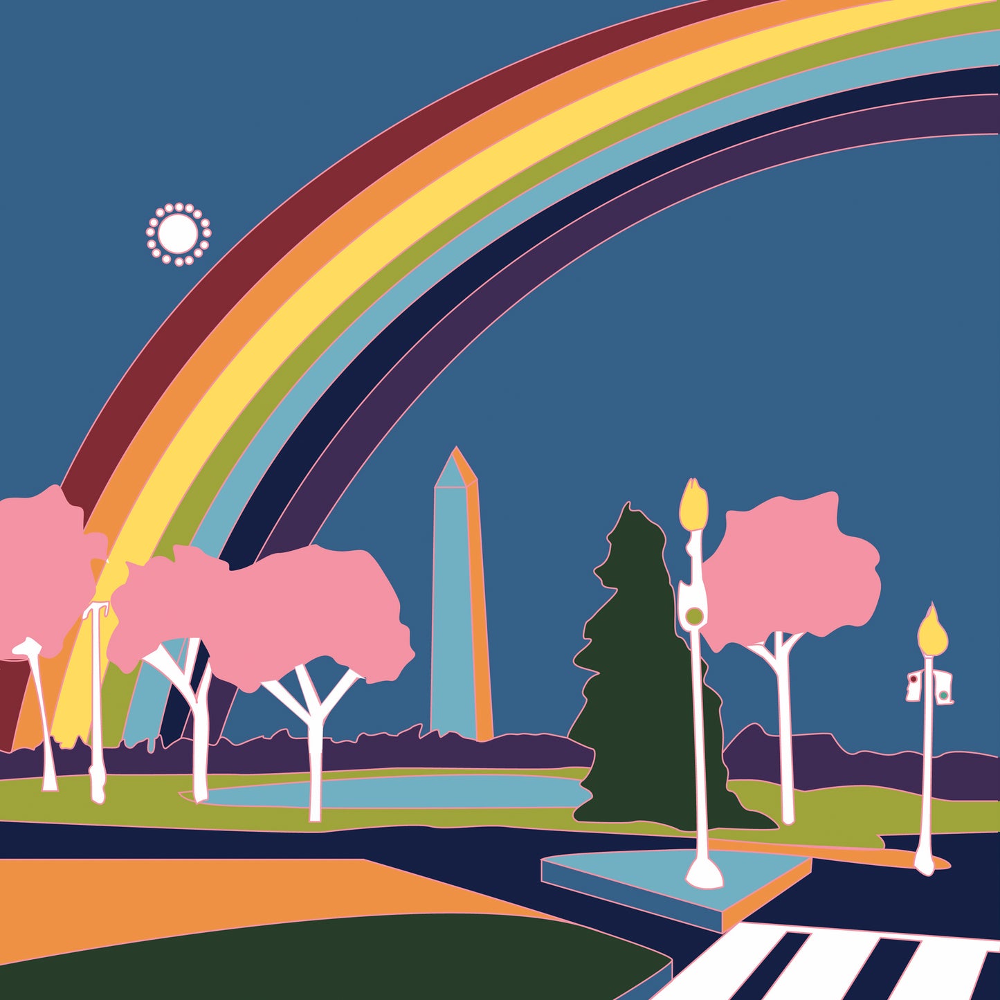 Washington DC Rainbow 8x8 Print (Digital Art)